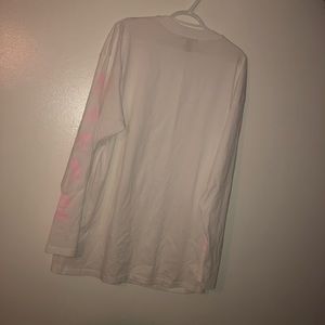 Long sleeve white and pink shirt